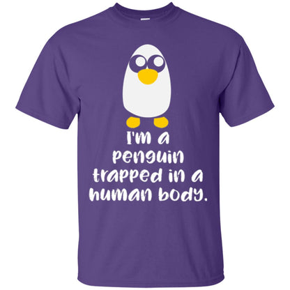 Penguin Lovers T-shirt I_m A Penguin Trapped In A Human Body Purple