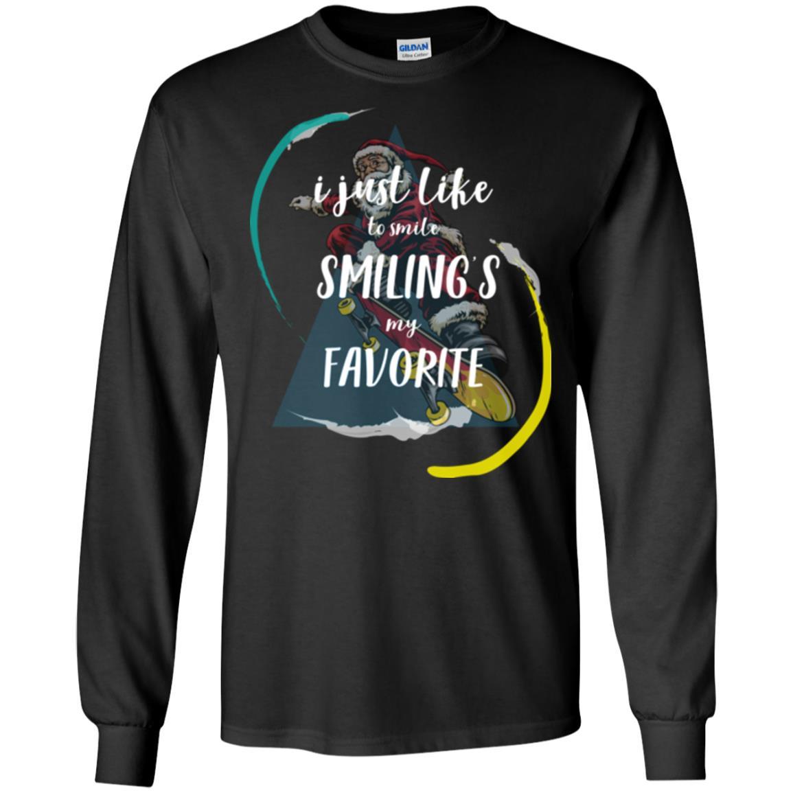 Christmas T-shirt I Just Like To Smile Smiling My Favorite Black