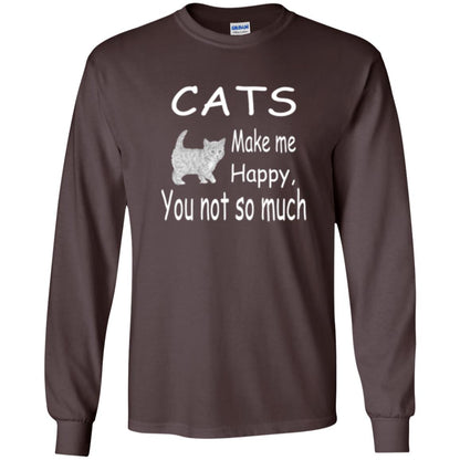 Cat Lover T-shirt Cats Make Me Happy You Not So Much Dark Chocolate