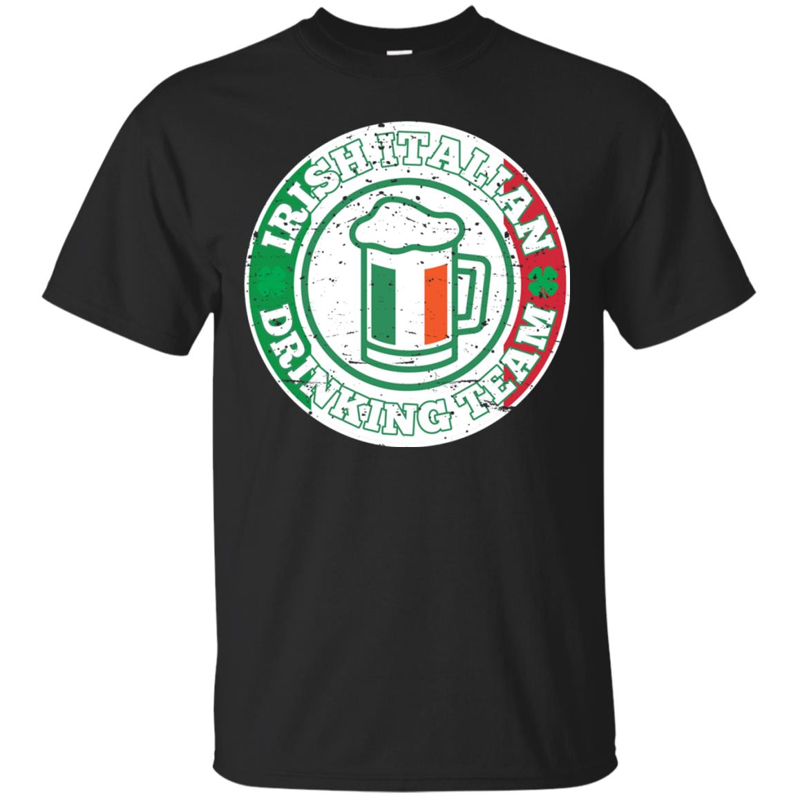 Irish Italian Drinking Team Italy Flag St Patrick_s Day T-shirt Black