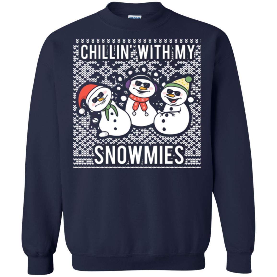 Christmas T-shirt Chillin' With My Snowmies Navy