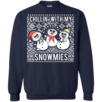 Christmas T-shirt Chillin' With My Snowmies Navy