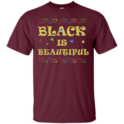 African American T-shirt Black Is Beautiful Maroon