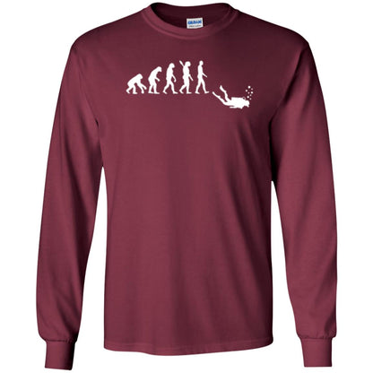 Evolution Of Man Funny Scuba Diving T-shirt Maroon