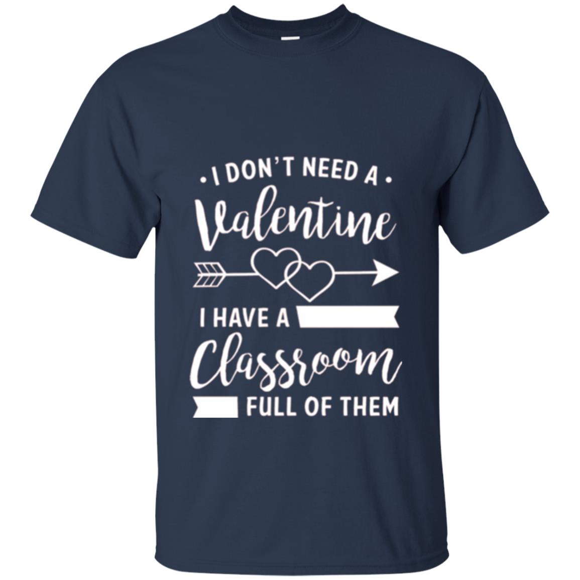 Teacher Valentine_s Day T-shirt A Classroom Full Of Heart Navy
