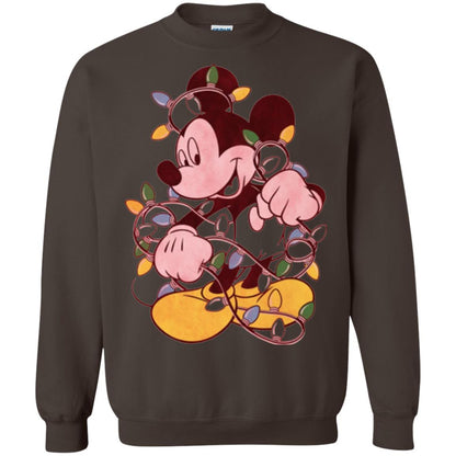 Christmas Lights T-shirt Disney Mickey Mouse Dark Chocolate