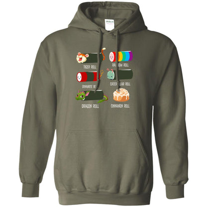 Tiger Roll Rainbow Roll Dynamite Roll Caterpillar Roll Dargon Roll Cinnamom Roll Shirt Military Green