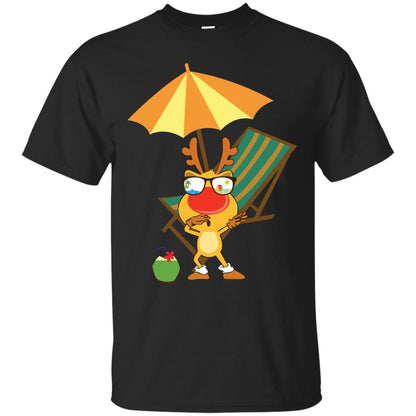 Dabbing Reindeer With Sunglasses Celebrate Xmas In July 2018 Shirt Black