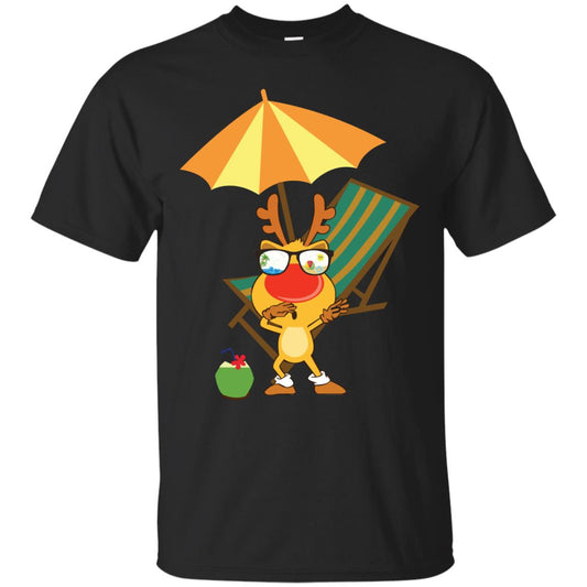 Dabbing Reindeer With Sunglasses Celebrate Xmas In July 2018 Shirt Black