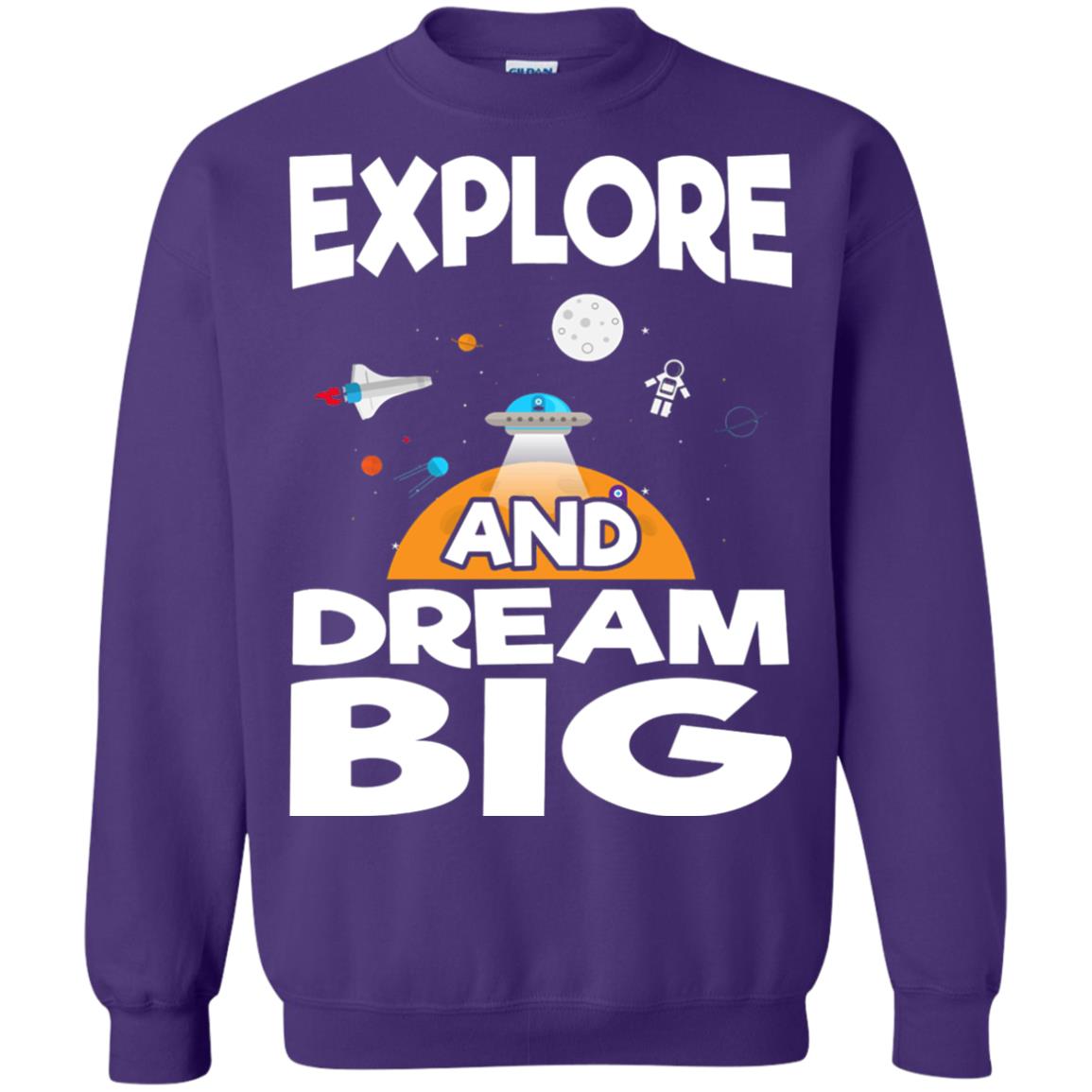 Explore And Dream Big Space Universe Planet Shirt Purple