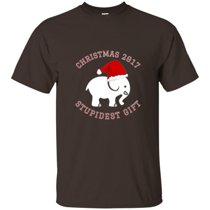 Christmas T-shirt White Elephant Christmas 2017 Stupidest Gift Dark Chocolate