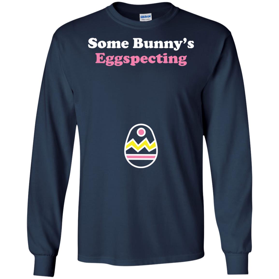Easter Pregnant Shirt Some Bunnys Eggspecting Navy