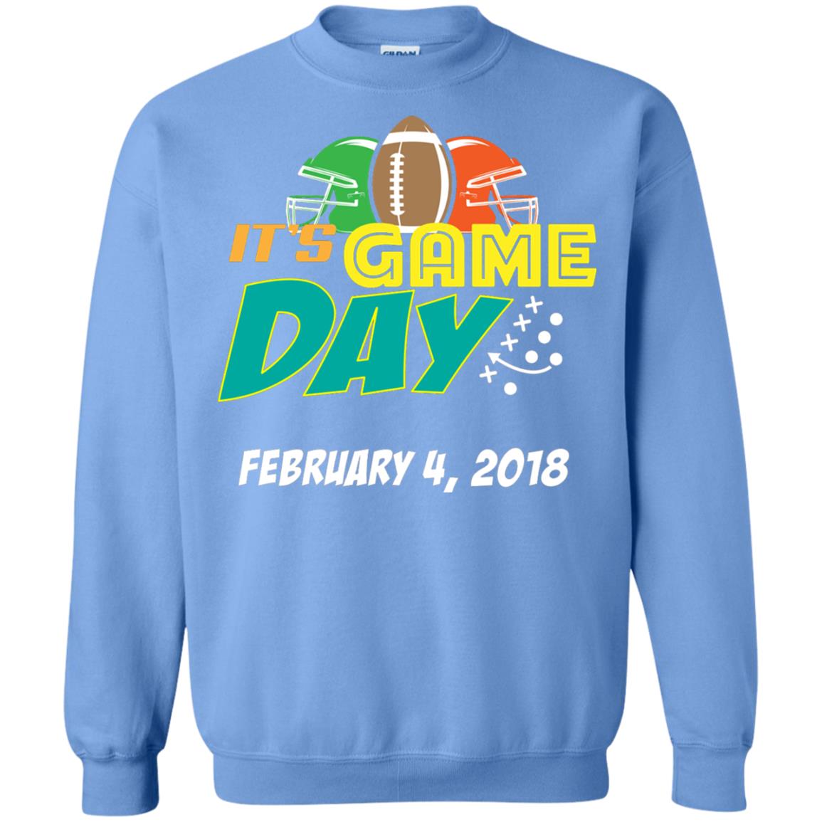 Football Lover T-shirt It_s Game Day February 4 2018 Carolina Blue