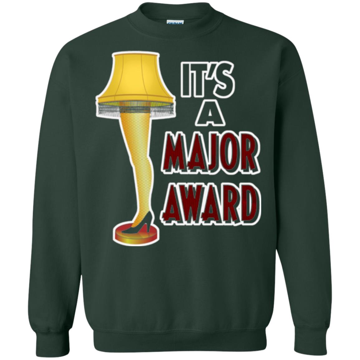 Christmas T-shirt It_s A Major Award Leg Lamp Forest Green