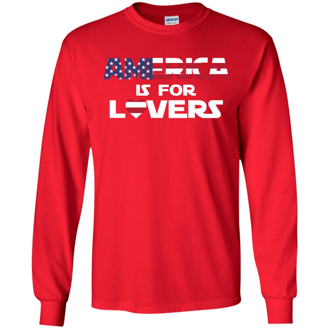 America Is For Lovers Flag Of United States Shirt Red