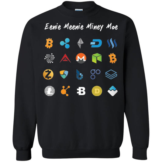 Bitcoin Litecoin Ethereum T-shirt Eenie Meenie Miney Moe Black