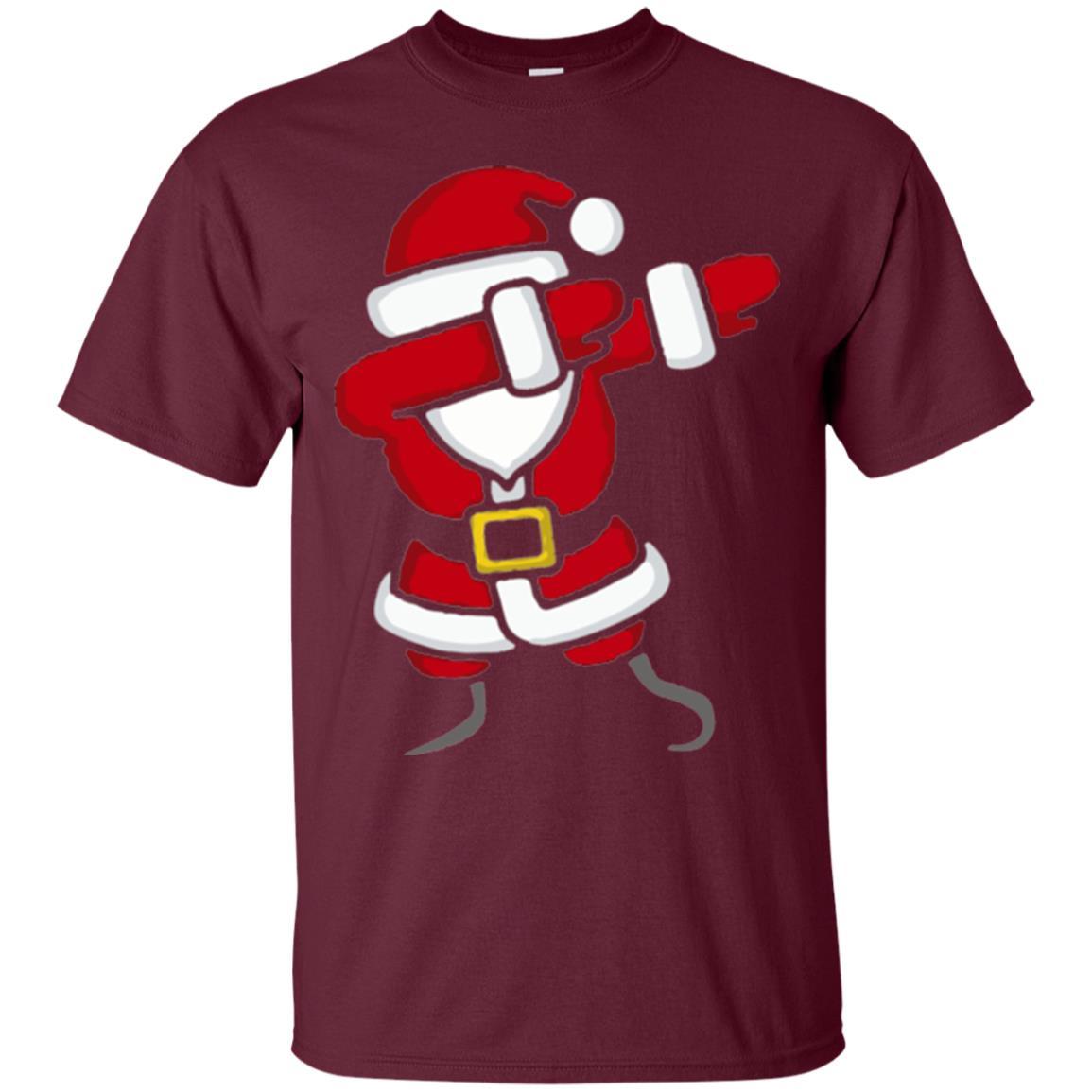 Christmas T-shirt Dabbing Santa Claus Maroon