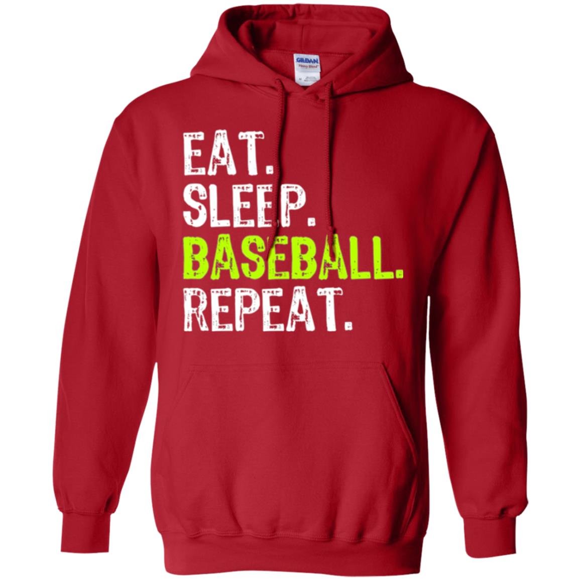 Baseball T-shirt Eat Sleep Baseball Repeat Red