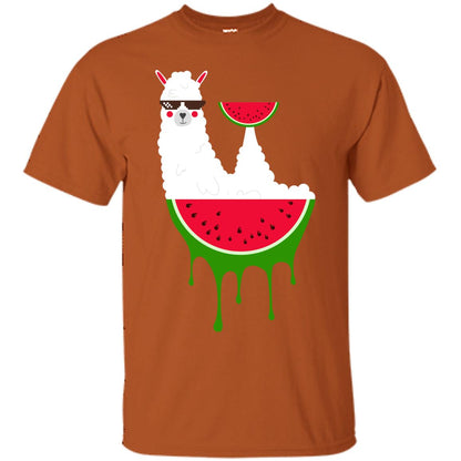 Watermelon Llama Funny Summer Melon Fruit Shirt Texas Orange