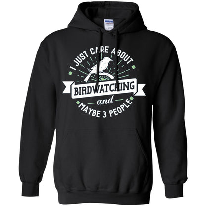 Birdwatching T-shirt I Just Care About Birdwatching Black