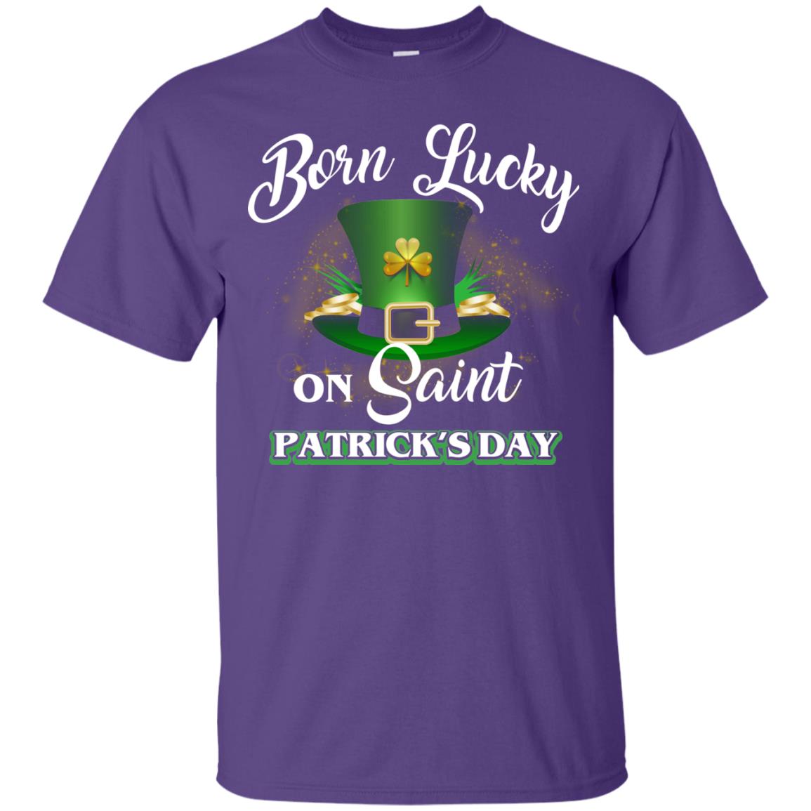 Born Lucky On Saint Patrick's Day T-shirt Purple