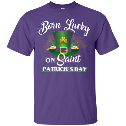 Born Lucky On Saint Patrick's Day T-shirt Purple
