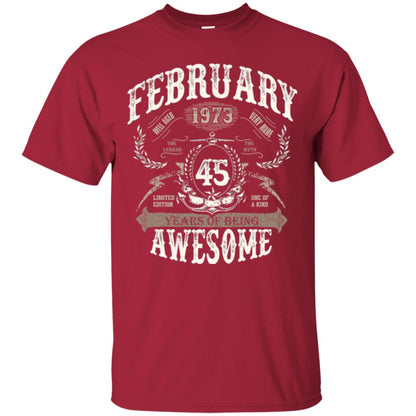 February 1973 45 Years Of Being Awesome T-shirt 45 Years Old Cardinal