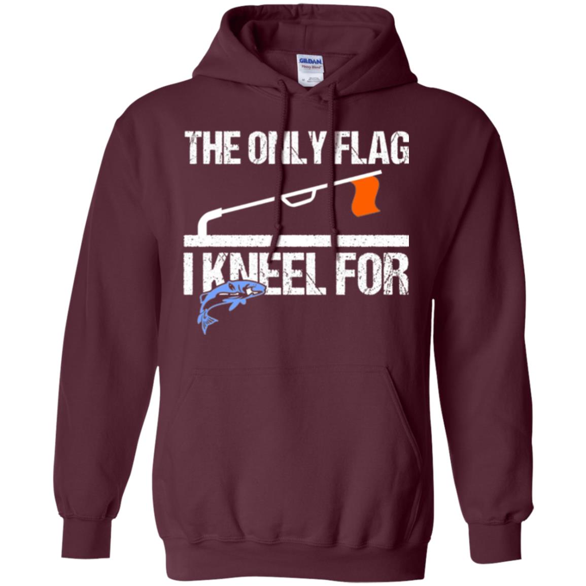 Fishing Lovers T-shirt The Only Flag I Kneel For Maroon