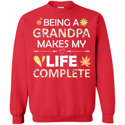 Being A Grandpa Make My Life Complete Parent_s Day Shirt For Grandfather Red