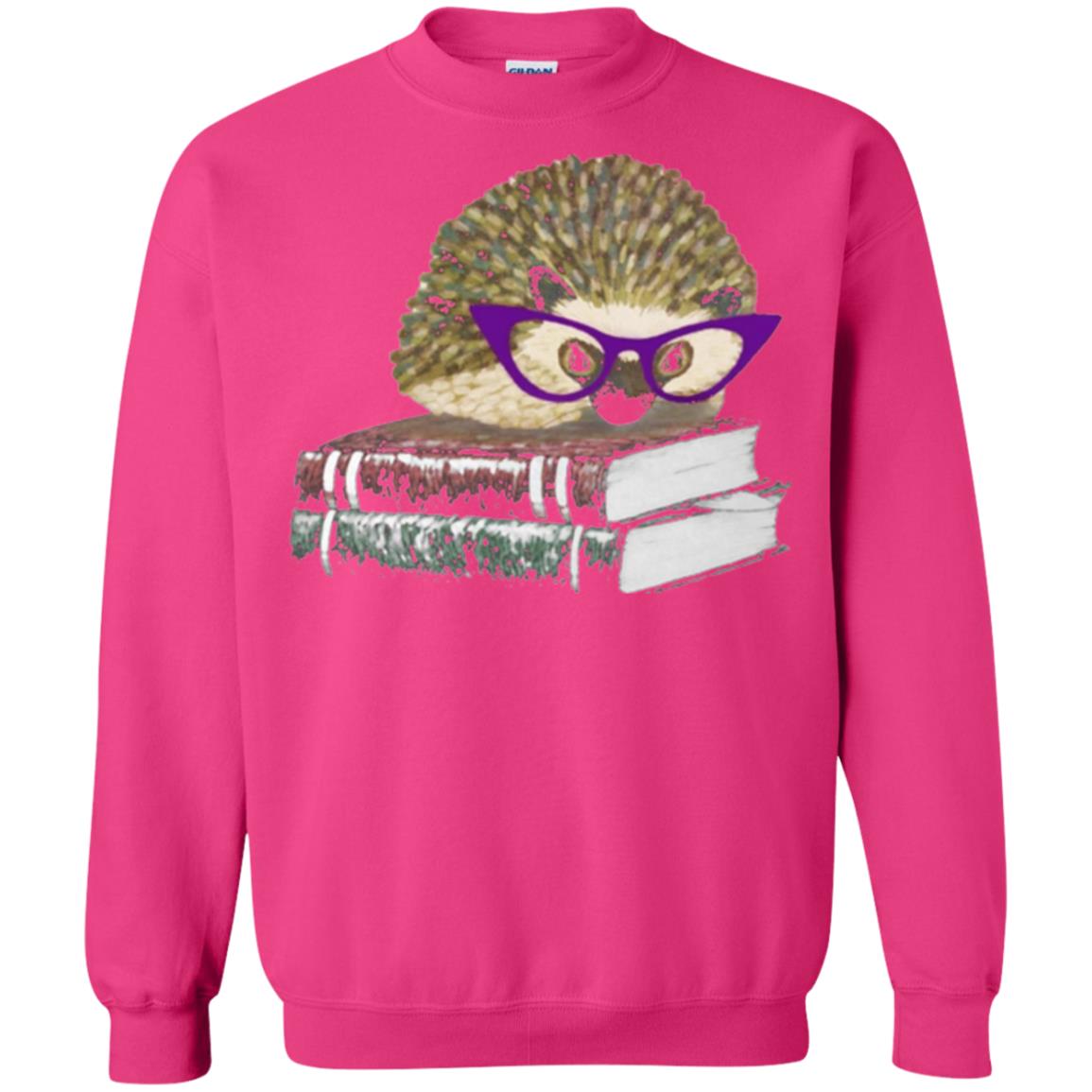 Adorable Hedgehog Book Nerd Gift Shirt Heliconia