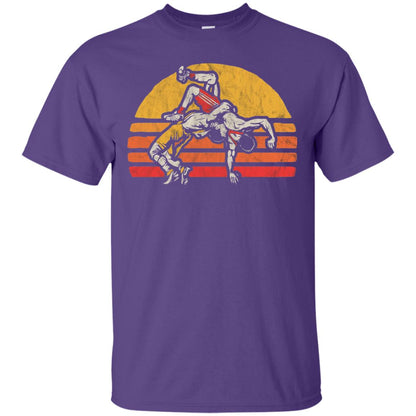Vintage Wrestling Graphic Wrestler T-shirt Purple