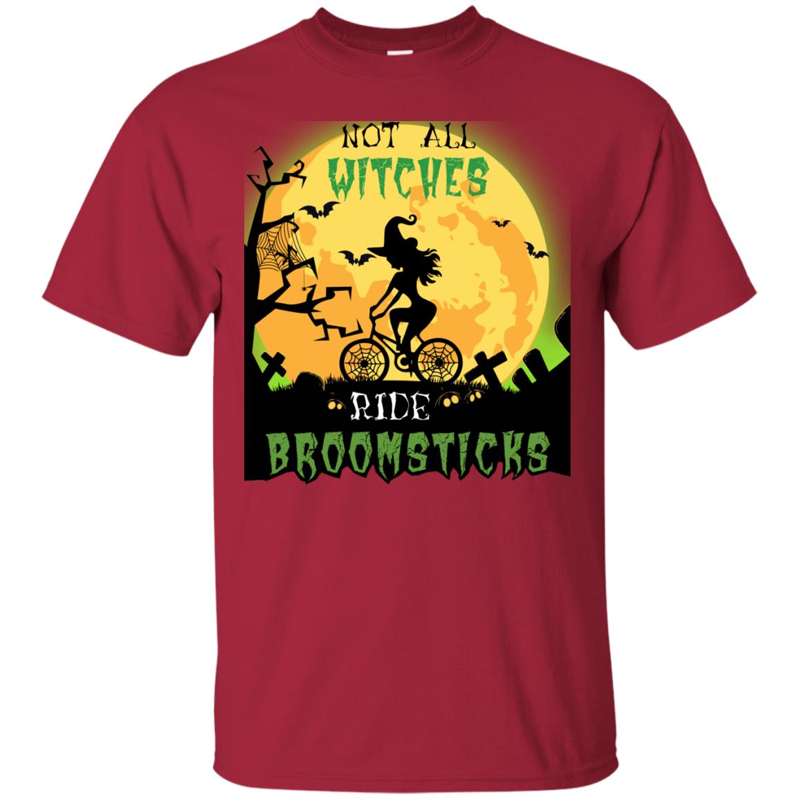 Not All Witches Ride Broomsticks Witches Ride A Bicycle Funny Halloween Shirt Cardinal