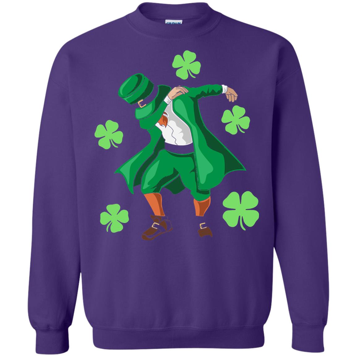 Funny Dabbing Leprechaun St. Patricks Day T-shirt Purple