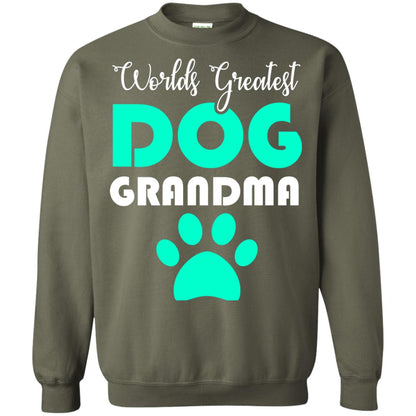 Worlds Greatest Dog Grandma Gift Shirt For Nana Military Green