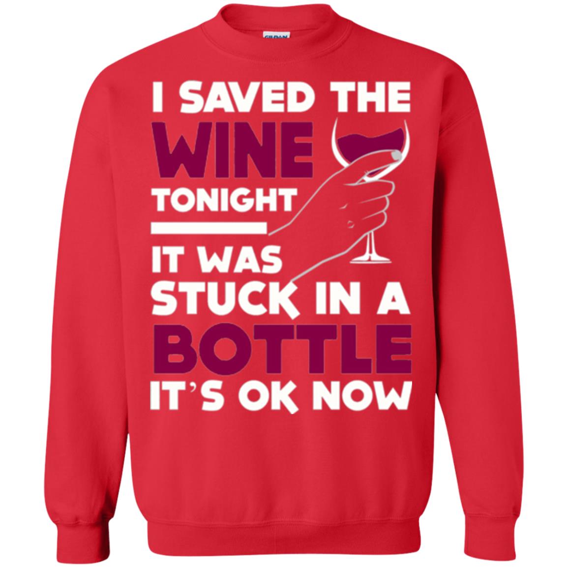 Funny Wine T-shirt I Save The Wine Tonight Red