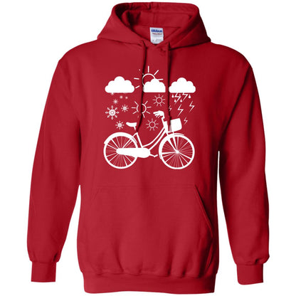 Bicycle All Weather Cyclist T-shirt For Bicycle Lover Red