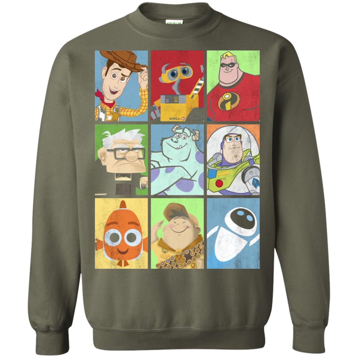 Epic Boxed Up Line Up Character Graphic T-shirt Military Green