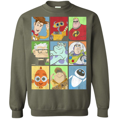 Epic Boxed Up Line Up Character Graphic T-shirt Military Green