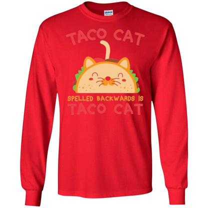 Taco Cat T-shirt Spelled Backwards Is Taco Cat Red