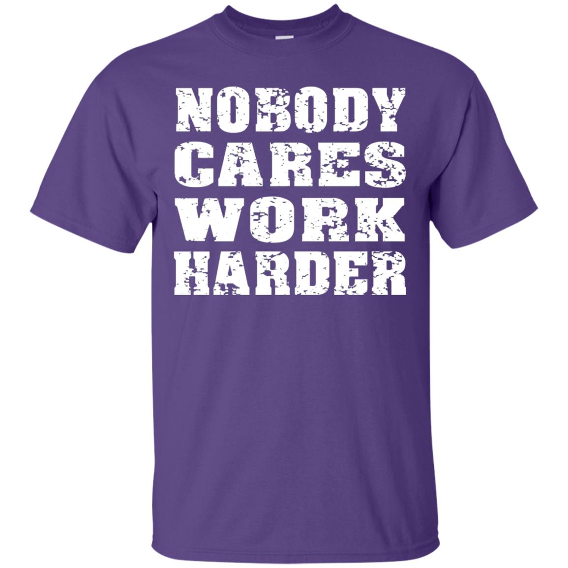 Nobody Cares Work Harder Personal Trainer Workout Gym Shirt Purple
