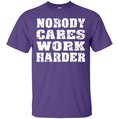 Nobody Cares Work Harder Personal Trainer Workout Gym Shirt Purple
