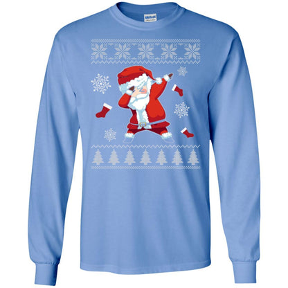 Christmas T-shirt Dabbing Santa Claus Carolina Blue