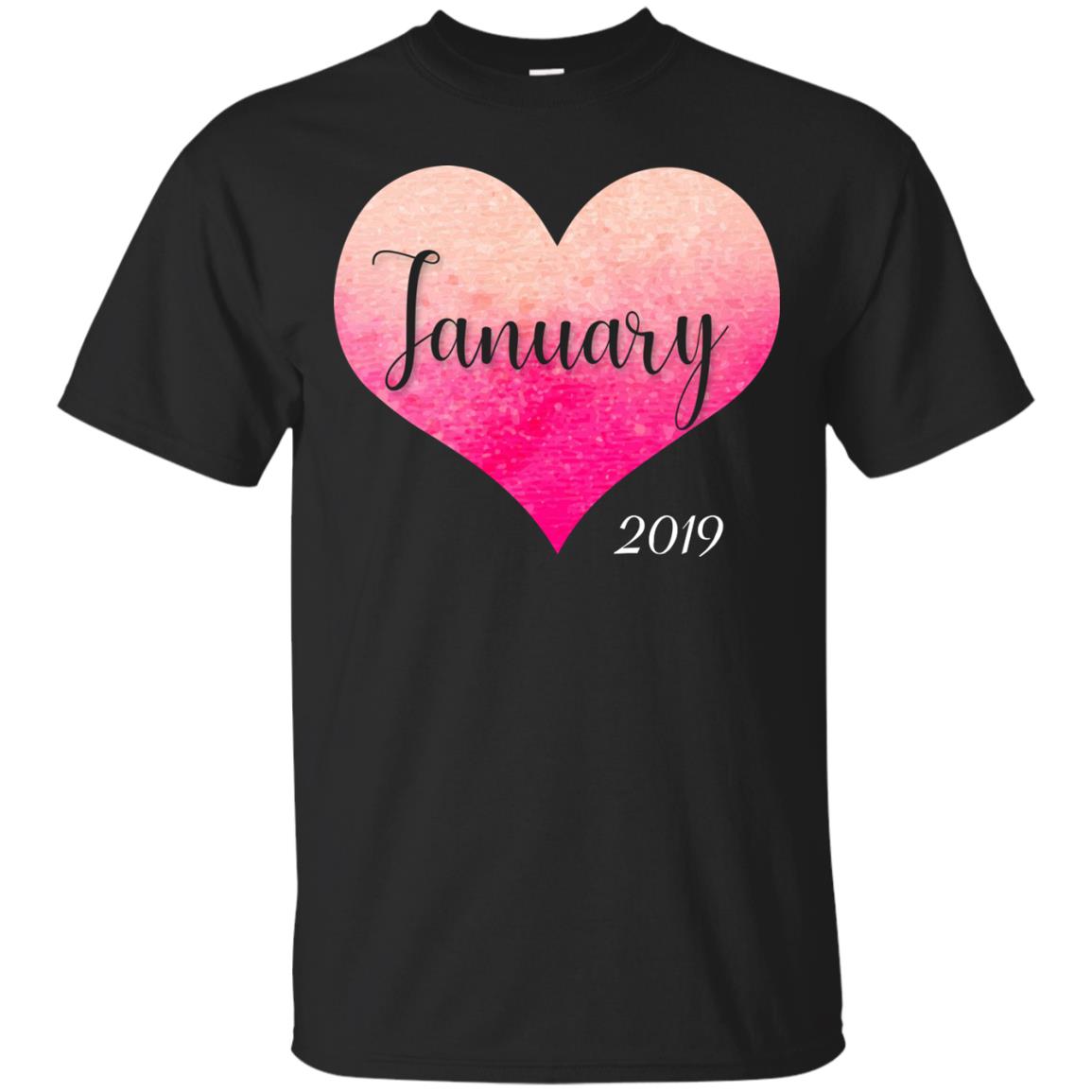 Pregnancy Reveal Announcement Party January 2019 Shirt Black