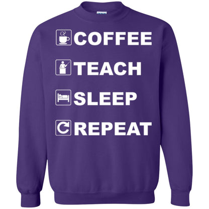 Coffee Teach Sleep Repeat Funny Teacher Gift T-shirt Purple