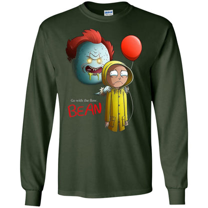 Go With The Flow It And Bean Horror Movie Shirt Forest Green