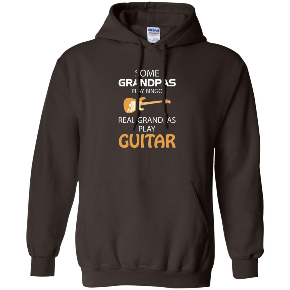 Papa T-shirt Some Grandpas Play Bingo Real Grandpas Play Guitar Dark Chocolate