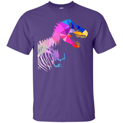 Geometric Abstract Triangular Pattern Dinosaur T-shirt Purple
