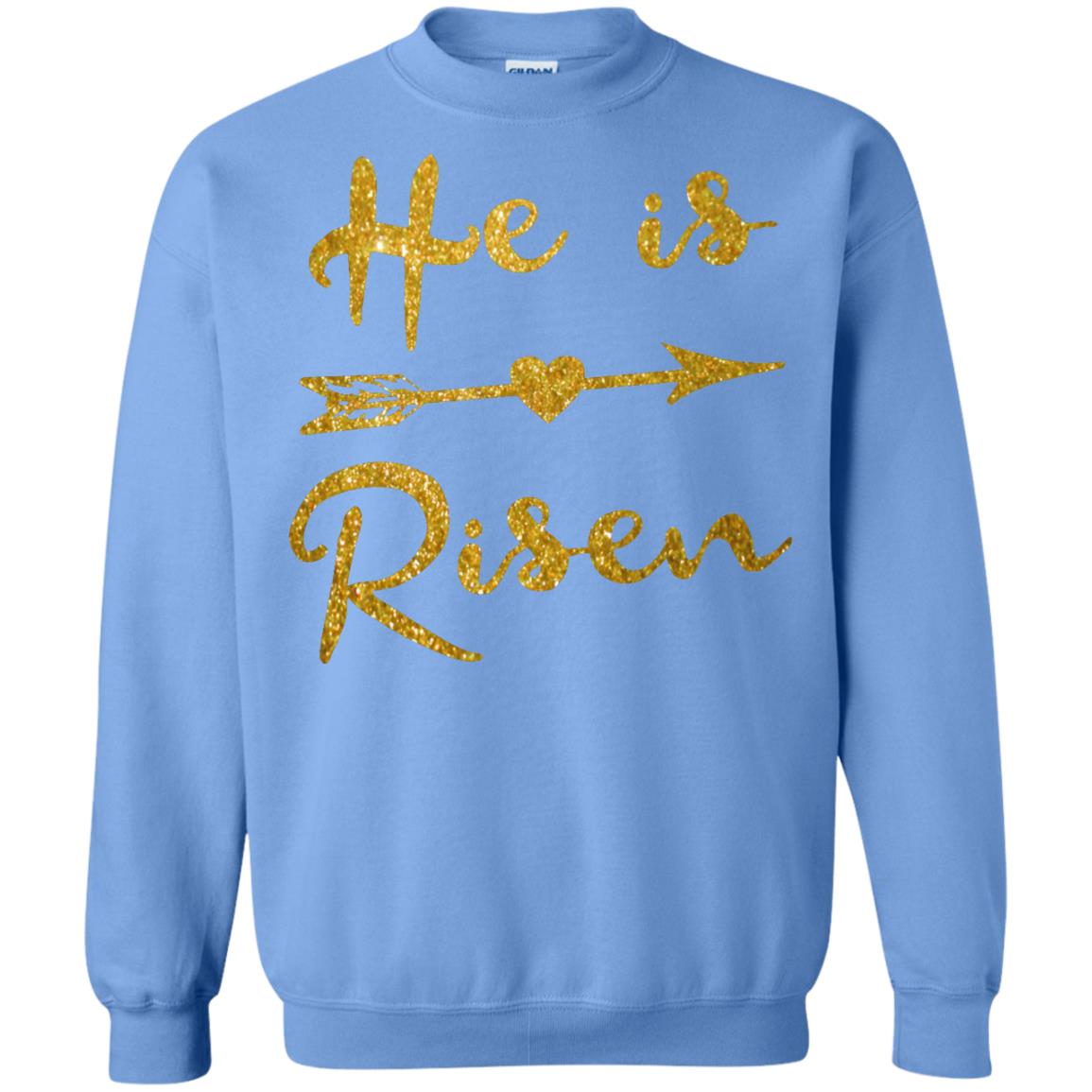He Is Risen Christian T-shirt Carolina Blue