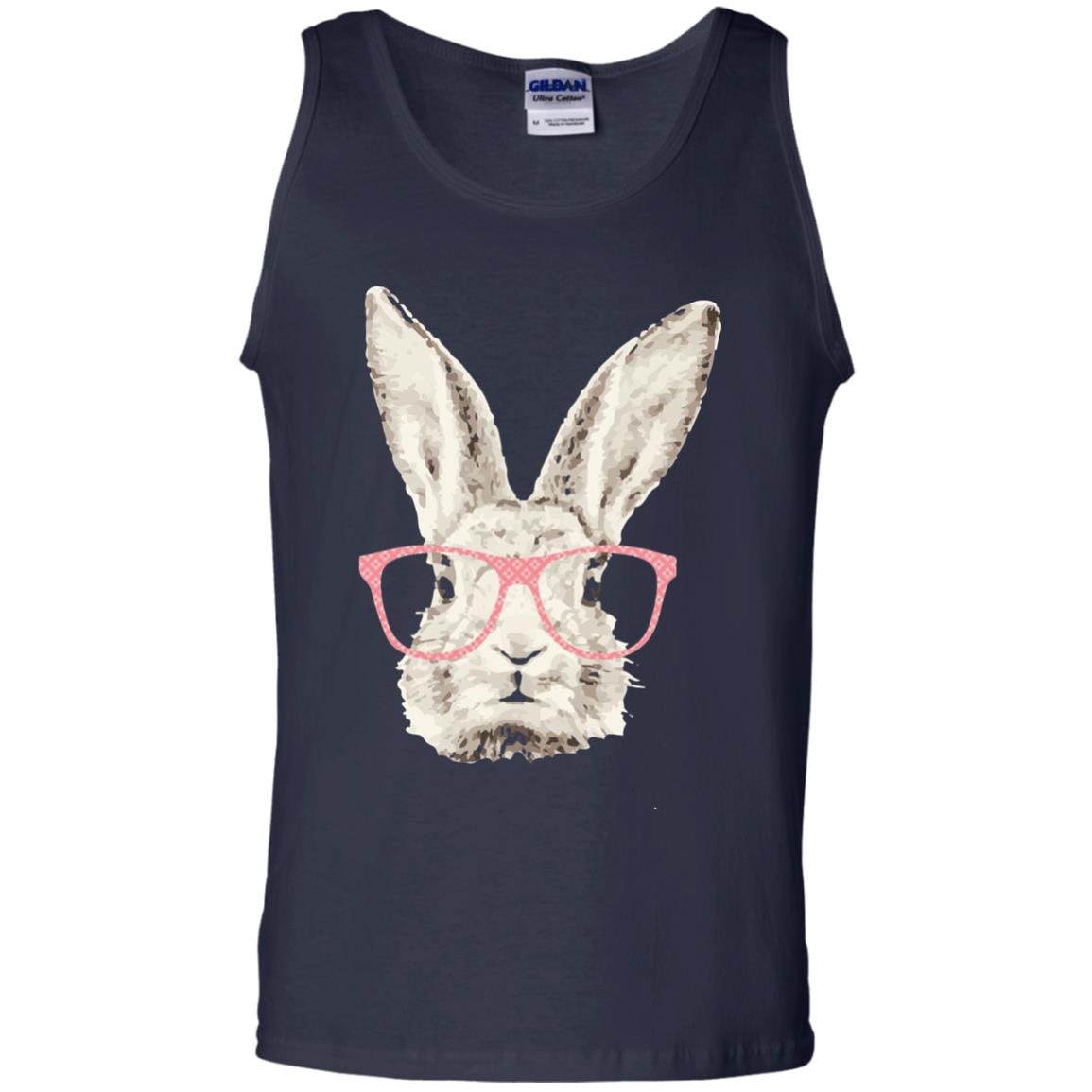 Easter Bunny Rabbit Pink Glasses Funny Hipster Shirt Navy
