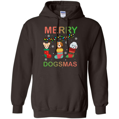 Merry Dogsmas X-mas Gift Shirt For Dogs Lovers Dark Chocolate